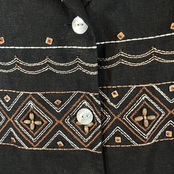 NWOT Alfred Dunner Petite Blazer Jacket Embellished Mother-of-Pearl Seed Bead 6P - Picture 8 of 14